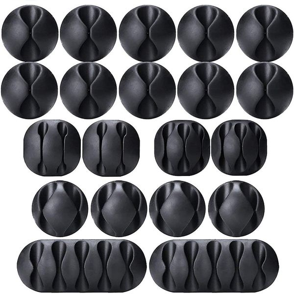 20pcs Cable Clips Black Cable Holder Cord Organizer Wire Holder
