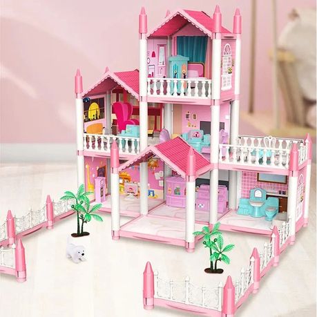 NATURAL WOODEN DOLLHOUSE with unicorn, Handmade Furniture & Textile, Educational Toy, Birthday 2024 Gift, Miniature Dollhouse,Doll House