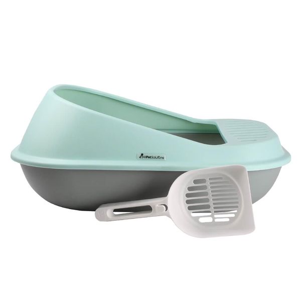 AllPetSolutions Cat Litter Tray &amp; Scoop - Green