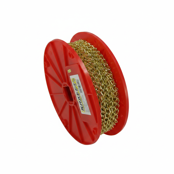 KRAFFT Brass Plated Twist Link Chain 2.4mm x 30m for Crafting