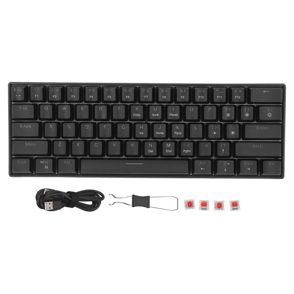61 Key Red Switch Keyboard LED Backlit, Ultra Thin