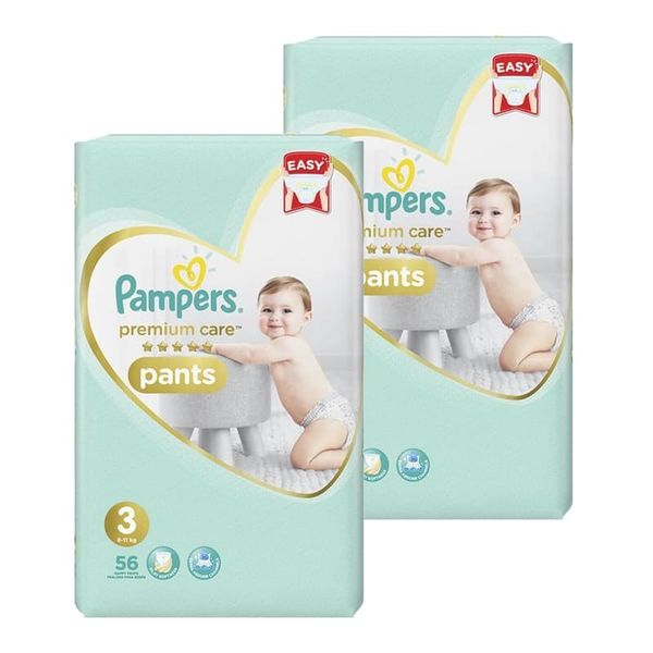 Pampers 2x56 Value Pack Premium Care Baby Pants Size 3