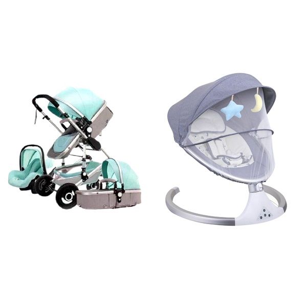 Baby stroller 3 in 1 +Baby Electric Rocking Chair Mint Green Buy