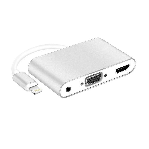 4-in-1 Lightning Video &amp; Audio Adapter for iPhone (HDMI + VGA + AUX)