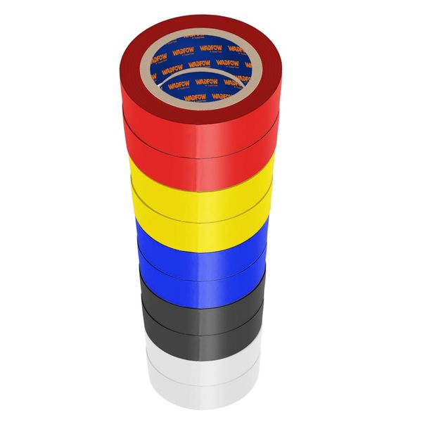 Wadfow - Insulating Tape PVC (18mm x 10m) - Assorted Colours - 10Pce Set