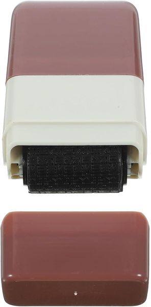 Confidential Roller Stamp Privacy Cover with Coffee Ink, Portable Identity