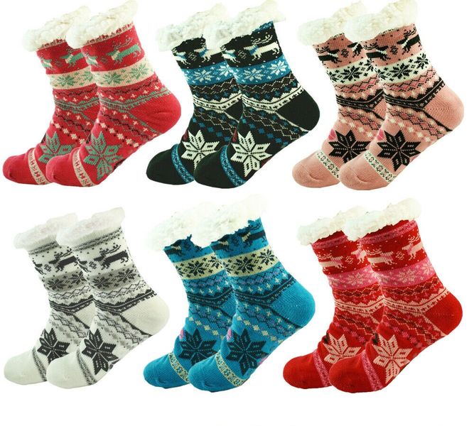 6 Pairs of Kids Thermal Socks - Winter Socks - Assorted Design &amp; Colour