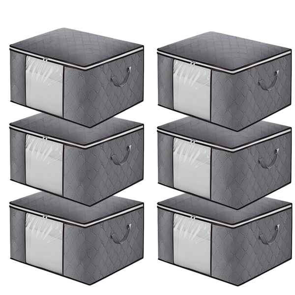 6Pack 90L Storage Bags Organizer Dust-Proof Foldable for Bedding Clothes