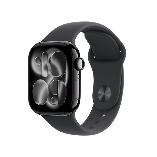 Apple Watch Series 11 GPS+Cell 46mm Jet Black Alum Case, Black Sports Band