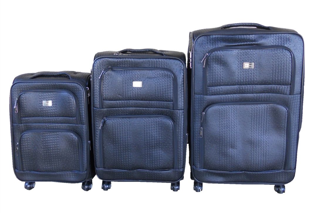 Luggage Bag Set of 3 PU Leather Travel Suitcases 28'24'22' inch Brown