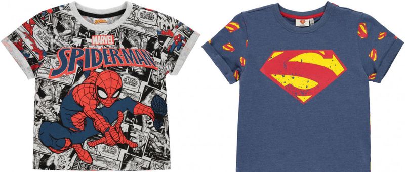 Character Kids - 2 Pack Short Sleeve T Shirt Boys - Spiderman/Superman J [Parallel Import]