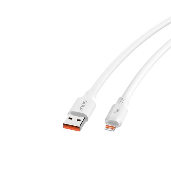 Golf GC-98I 120W 6A Lightning PVC Tube Cable - White 1m