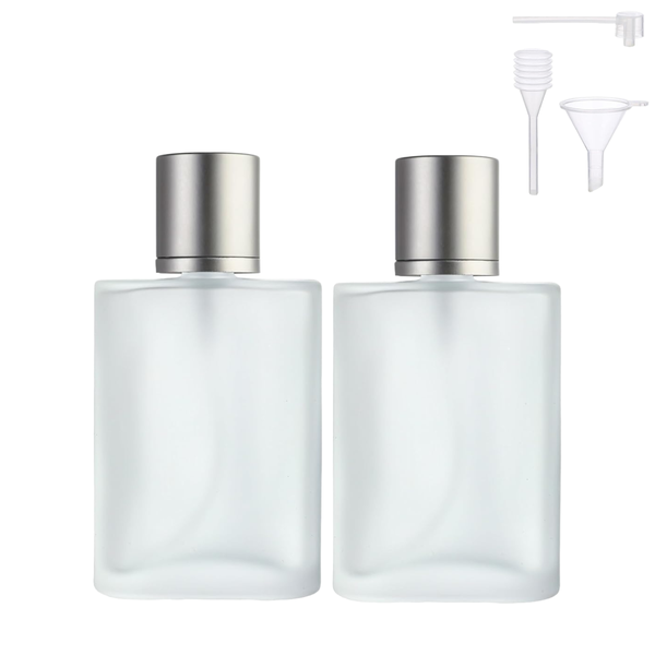 2 Pieces 50ml/1.69 Oz Empty Frosted Glass Spray Bottles Perfume Atomizer