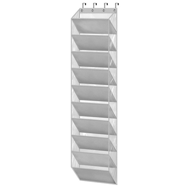 10 Tier Clear Over the Door Shoe Organizer Storage, Large Hanging Shoe Rack