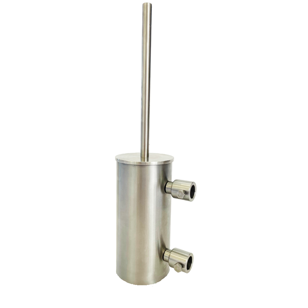 Stainless Steel Wall-Mounted Toilet Brush Holder - Short Round