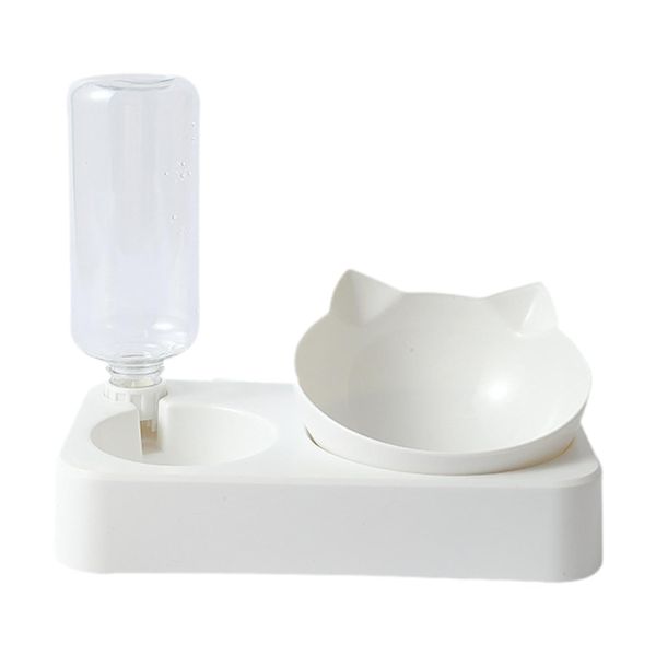 Cat Bowls with Automatic Water Bottle Pet Feeder Stand for Cat &amp; Small Dog