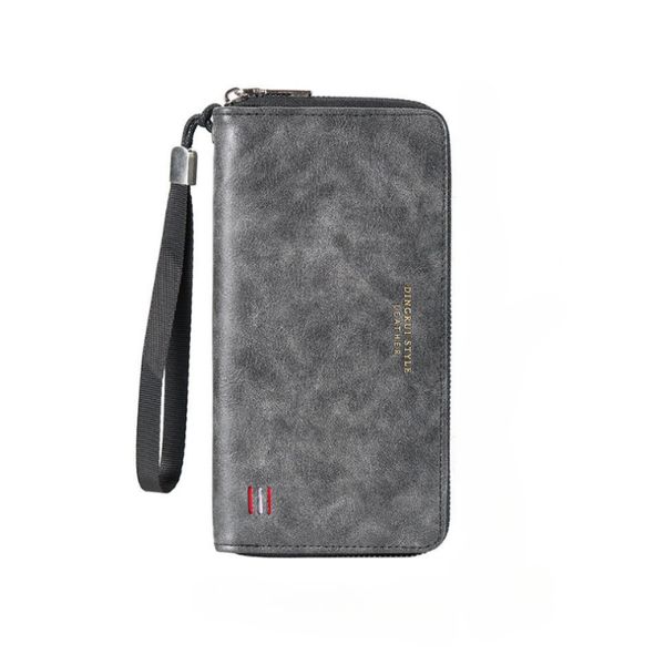 Men's Secure Travel Wallet - Long PU Leather with Zipper