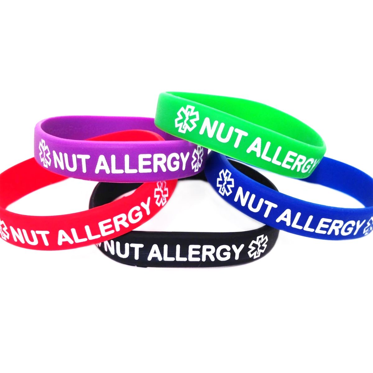 Killer Deals Emergency Nut Allergy Medical Alert Silicone Bracelet