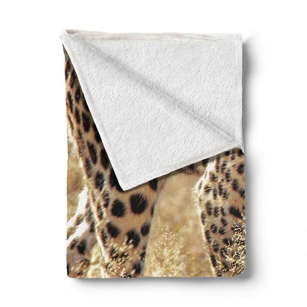 Leopard Luiperd Panthera Pardus Kgalagadi Light Weight Fleece Blanket By Fanie Heymans