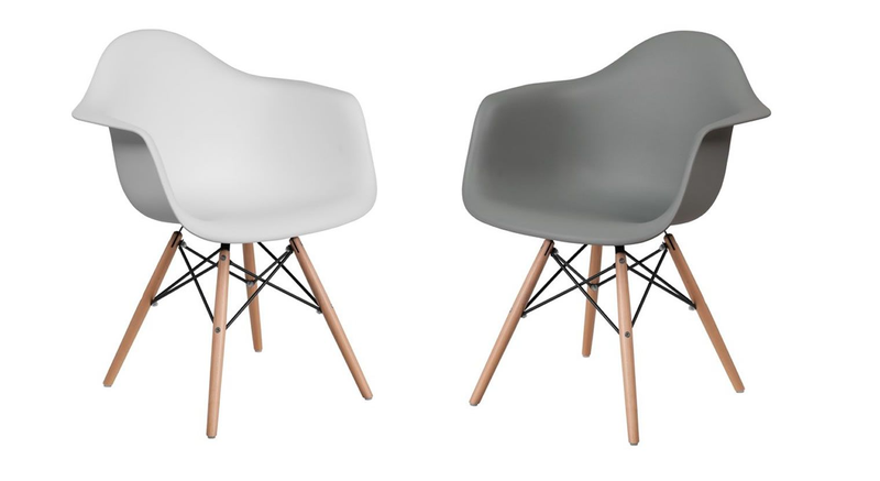 Modern Molded Perla Arm Chairs - Set of 2
