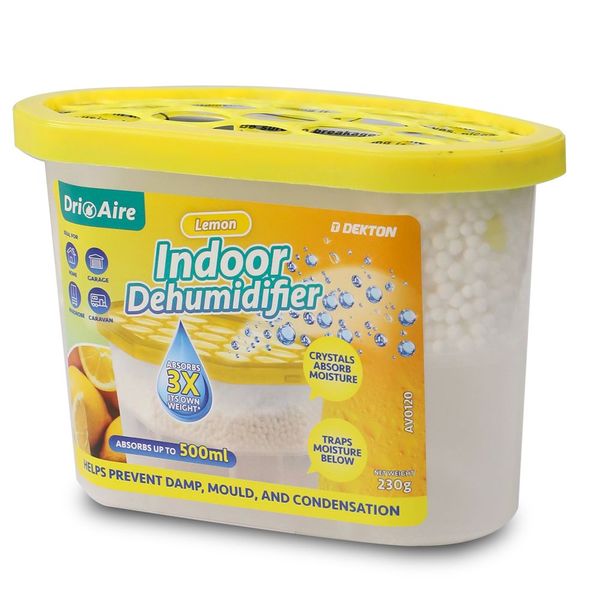 Dekton Dri Aire Indoor Dehumidifier Lemon 500ml