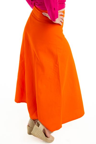 VLV COUTURE Women Maxi Cotton, Denim Skirt