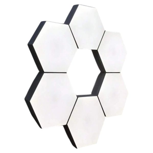 6 Piece - Hexagonal LED Touch Control Wall Lights - White