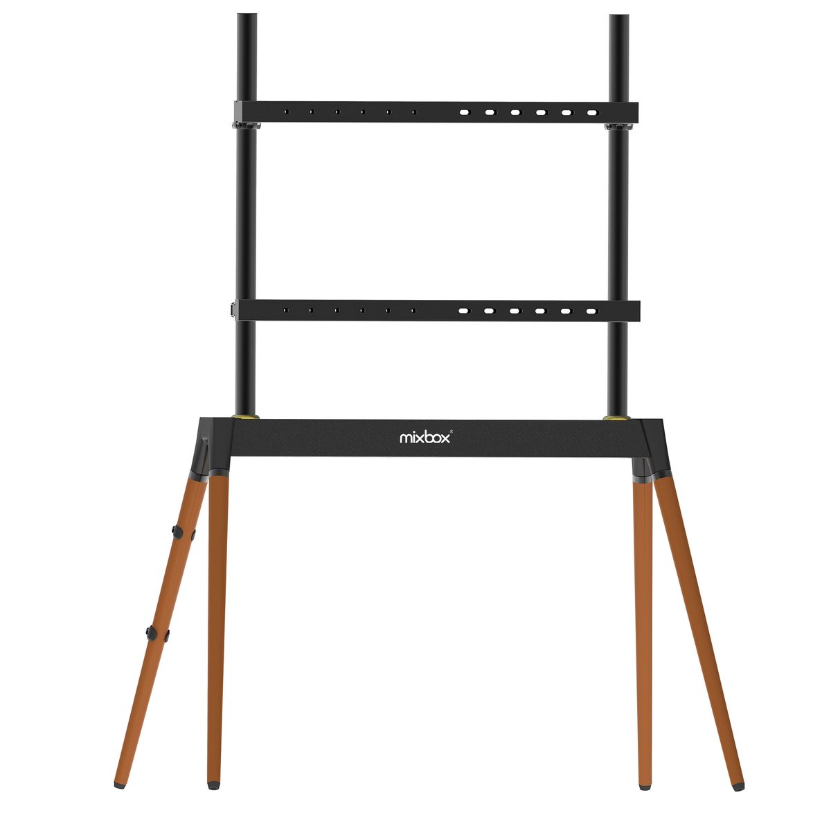 Hole Spacing Adjustable TV Floor Stand with wooden base for 55 to 86 inch