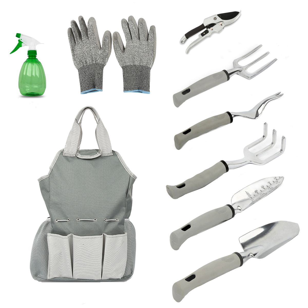 Heartdeco 9 Pieces Gardening Hand Tools Planting Kit Set with Storage Bag