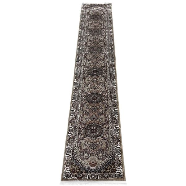 Royal Rugs/ Brown Beige Persian Kashan Style Hallway Runner Rug -500 x 80cm