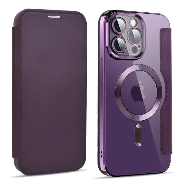 Magnetic Flip Card Slot Leather Cases Compatibility With iPhone 17 Pro Max
