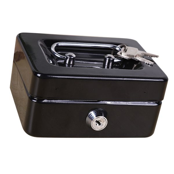 Metal Cash Box with Money Tray Mini Locking Safe 125x95x60mm Red