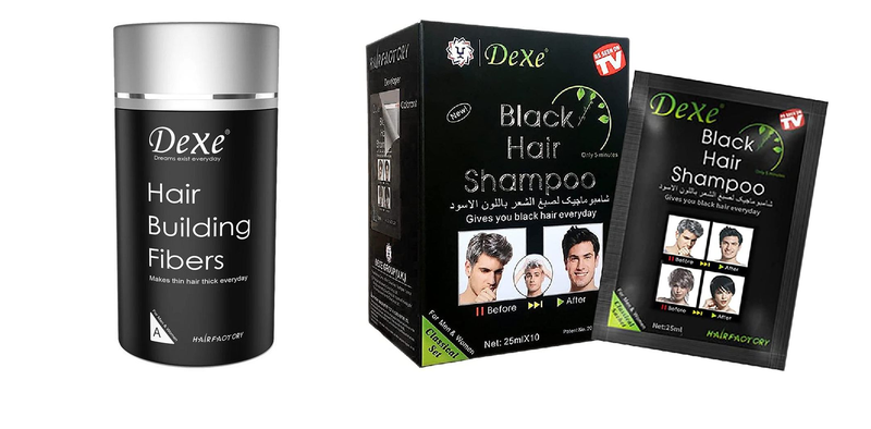 Dexe Anti Hair Loss Shampoo + Hair Fibers Combo