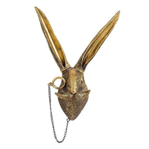 Decor 3D Wall Hanging Rabbit Antique Head Sculpture -27cm