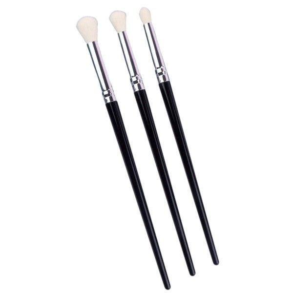 3 Piece - Makeup Brush Set For Blending - Black