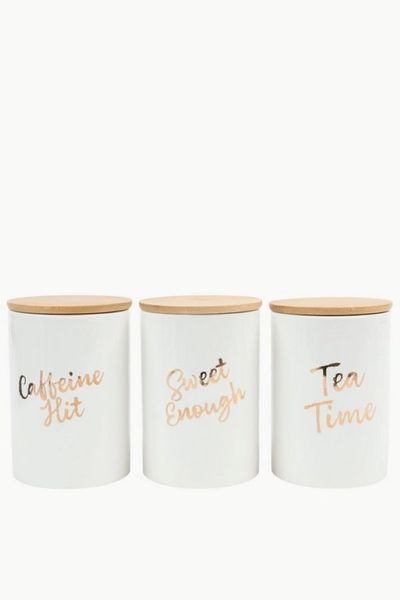 Set Of 3 Ceramic Canisters