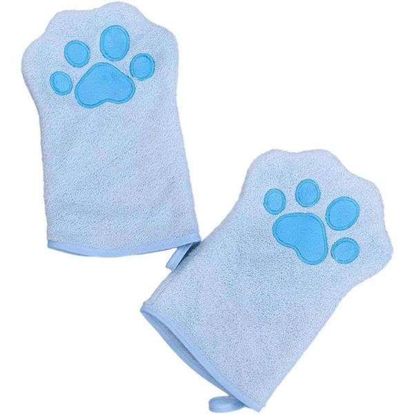 Soft Absorbent Pet Glove Towel For Small Large Dogs Quick Drying Facecloth
