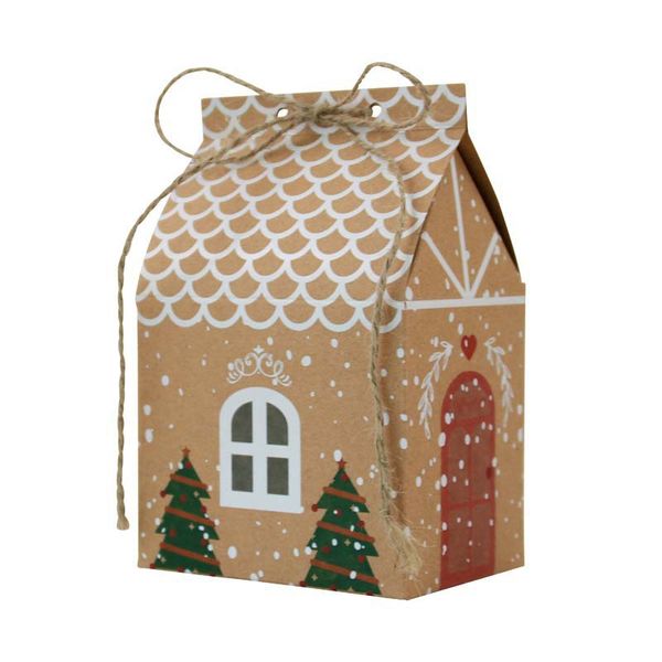 72 House-Shaped Kraft Paper Candy Boxes for DIY Cookie Packaging