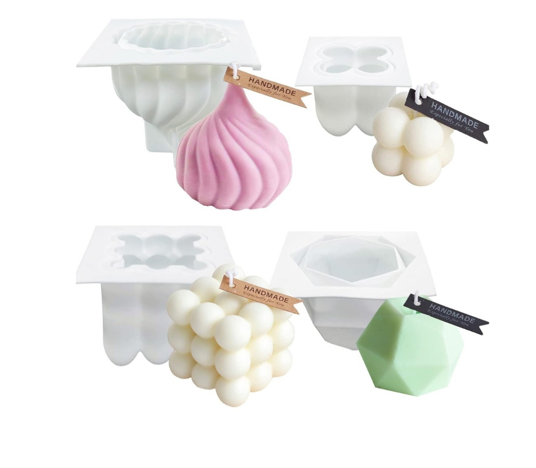 3-Piece Flower Silicone Mold Set For DIY Candles & Soaps - Easy Release Craft Molds