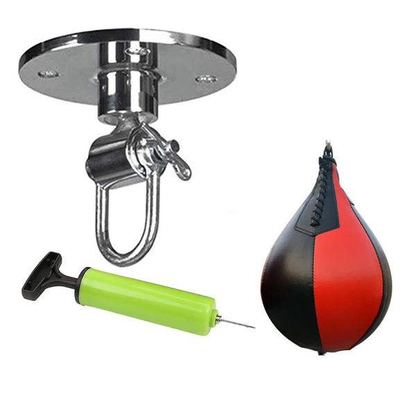 Sport Fitness Pro Swivel Ceiling Hook &amp; Speed Ball (25cm) Set Of 3