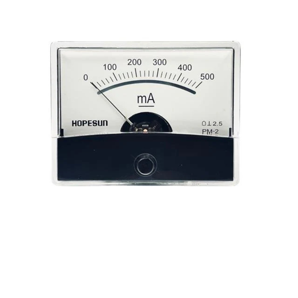 PM2 Panel Meter DC Amps 500mA Range 38mm Shank 61x47mm
