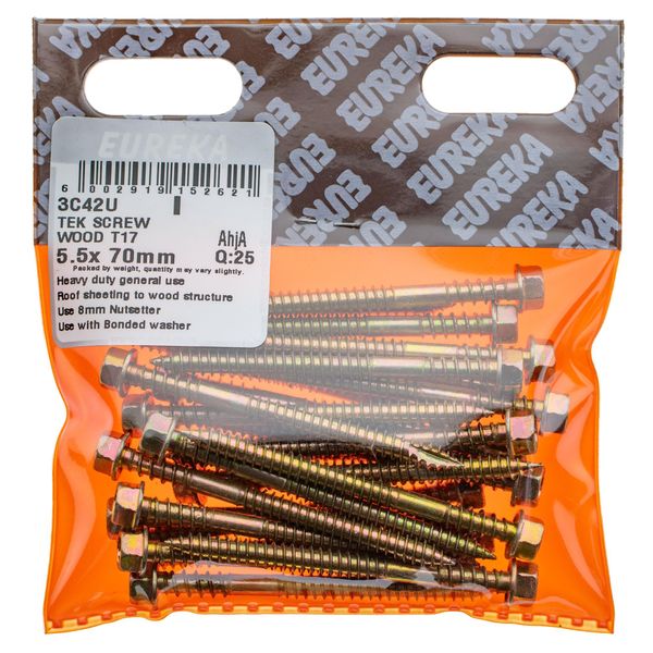 EUREKA Tek Screw T17 5.5 x 70mm Q:25 3C42U