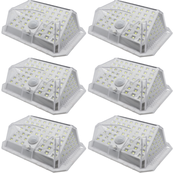 90 LED Outdoor Solar Light Waterproof Sensor Lamp - 6 Pack