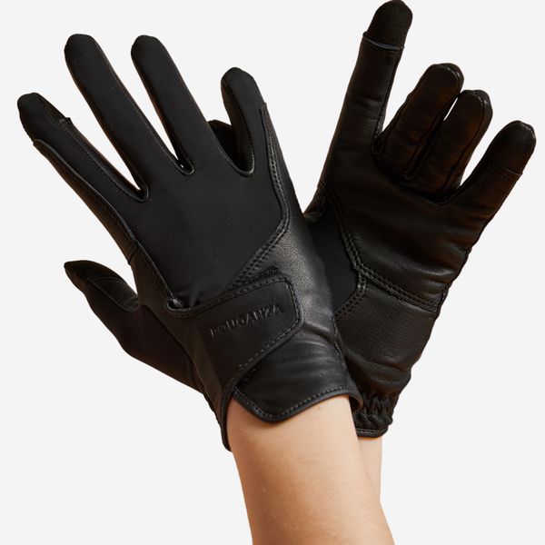 Fouganza Adult Horse Riding Gloves Classic - Black