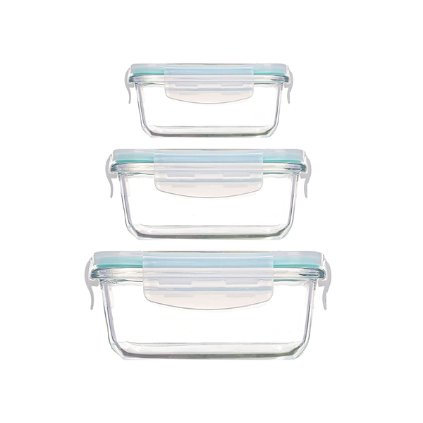 Set of Nesting Glass Food Storage Containers - Square