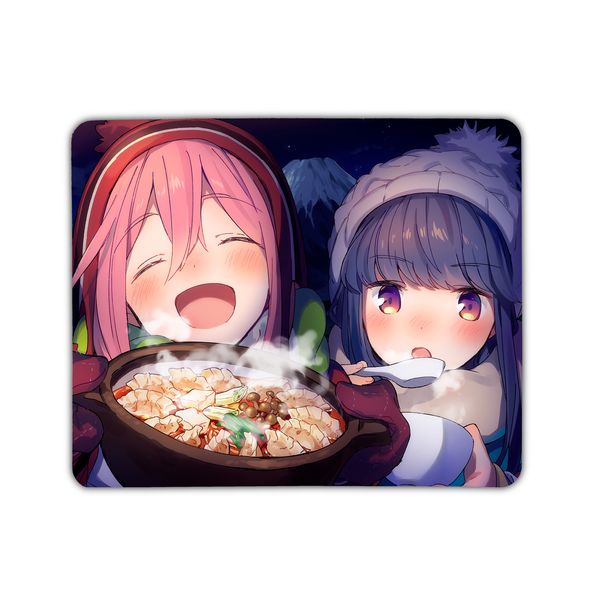 Purple Laid Back Camp Anime Mouse Pad