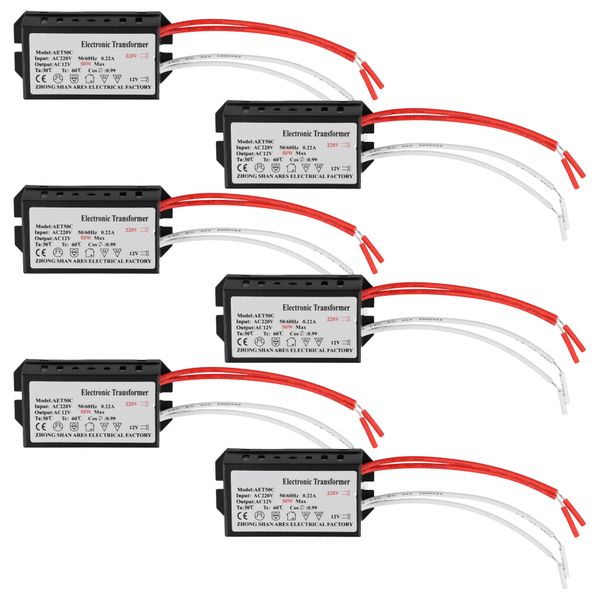 6 Pcs Electronic Transformer 220V To 12V Adapter Compatible with None