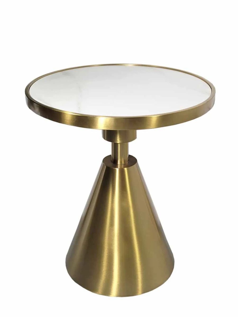 Modern Marble Top White Gold Side Table Shop Today. Get it Tomorrow