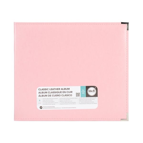 We R Classic Leather D-Ring Album 12X12 Pretty Pink