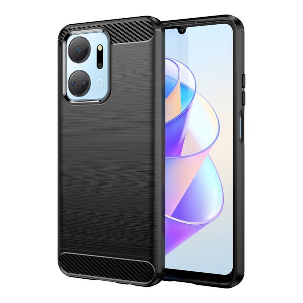 Carbon Fiber Soft TPU Phone Case Compatible With Honor Play 40 Plus